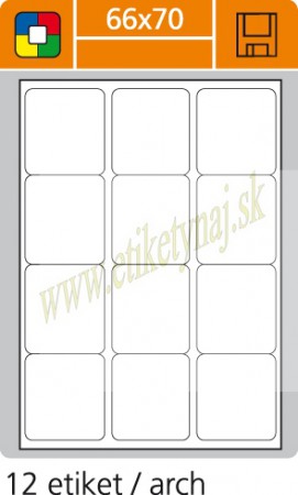 Print etikety farebné 66x70 mm A/4 100 hárkov